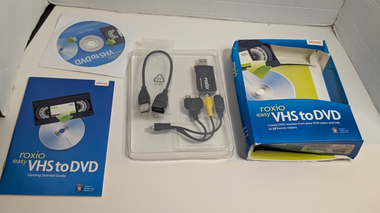Roxio Easy VHS to DVD Video Capture USB Converter Transfer Kit Open Box