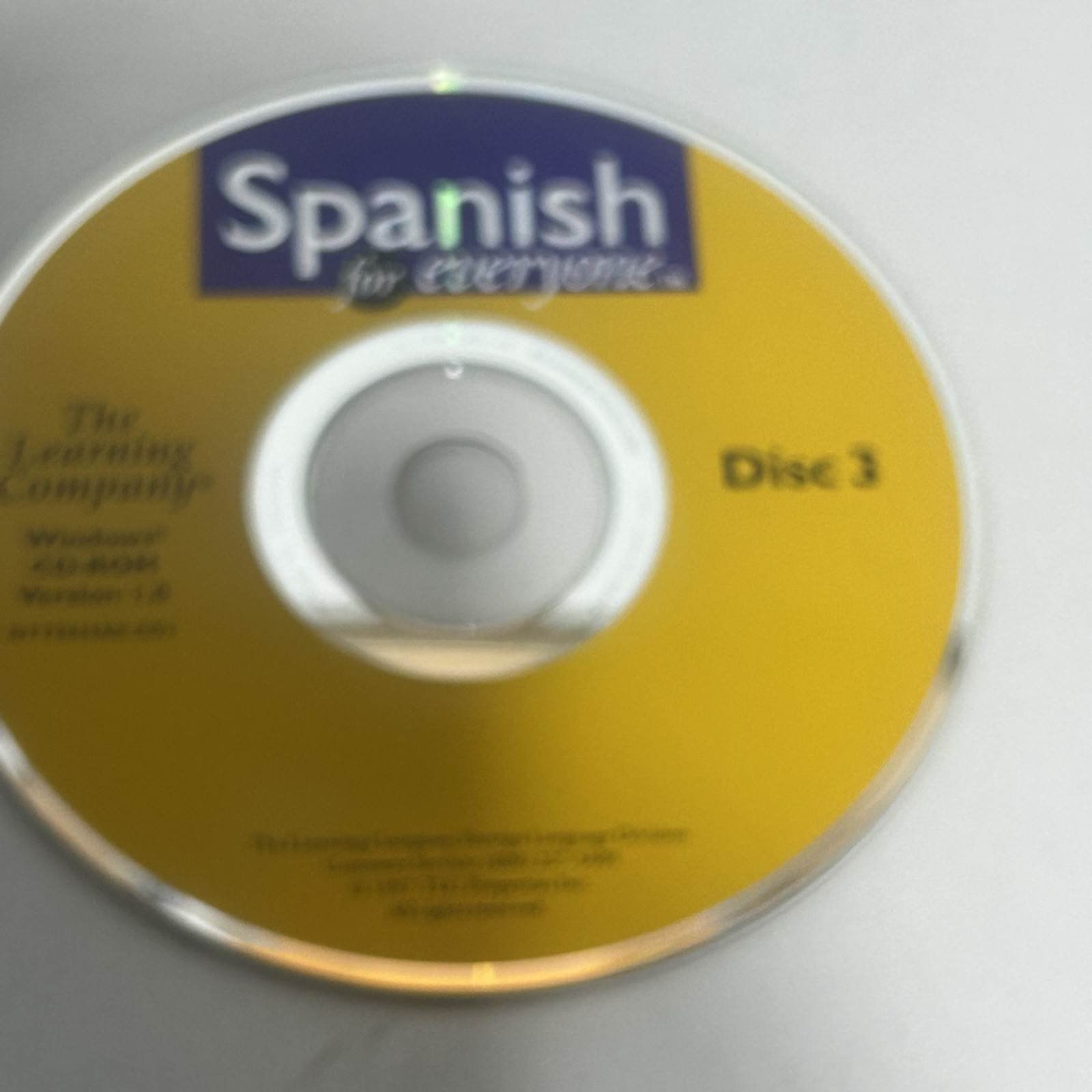 The Learning Company Spanish for Everyone 3 Disc CD-ROM 1997 DISC ONLY