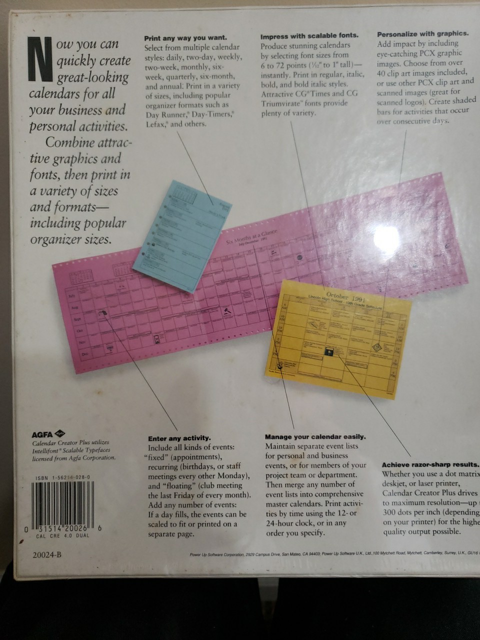 New Vintage Calendar Creator Plus Version 4.0 for MS-DOS New in Sealed Box LOOK!