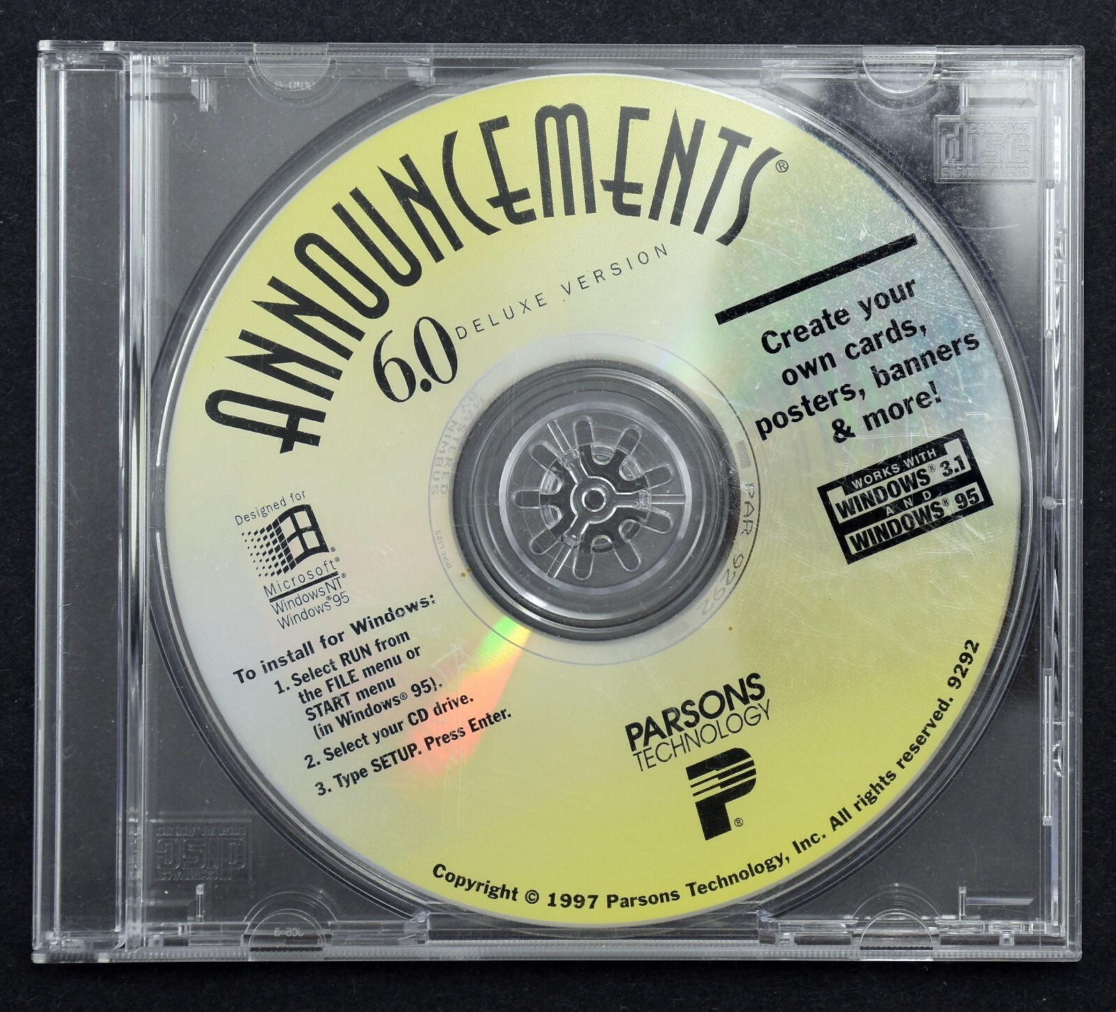 Announcements 6.0 Deluxe Version For Windows (Win 3.1 & 95) (Vintage PC CD-ROM)