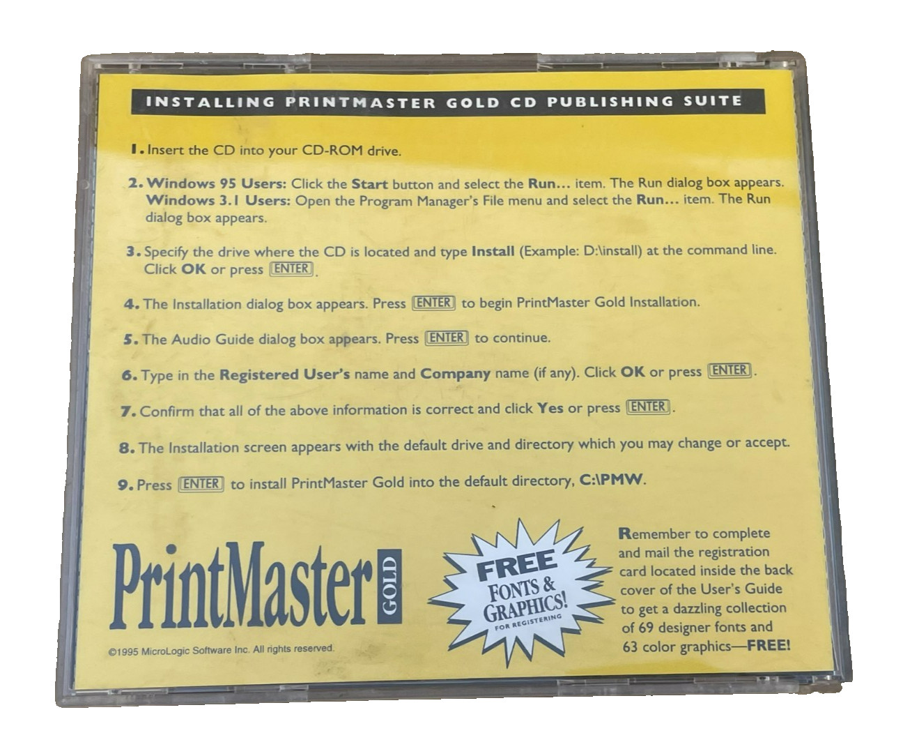 Printmaster Gold Version Windows 3.1 Windows 95 Publishing Suite