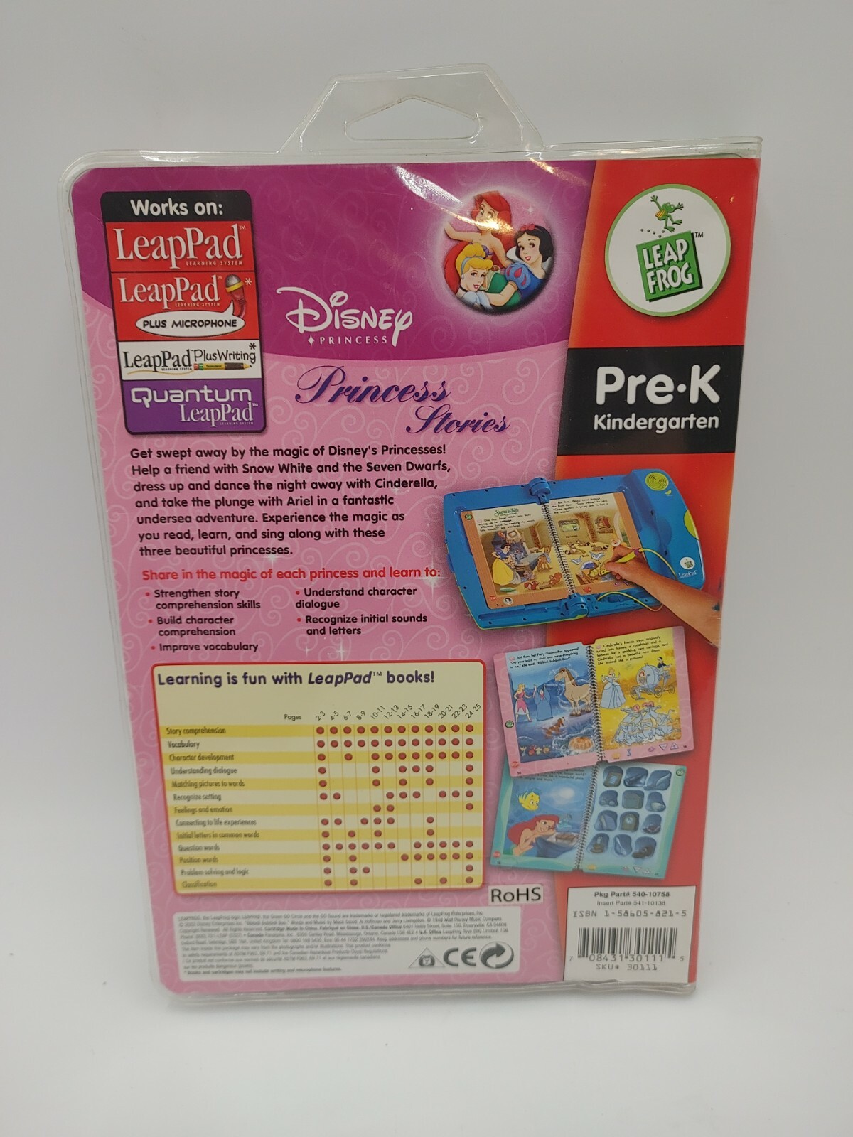 LeapPad Leap Frog Disney Princess Stories Reading Storybook & Cartridge Pre-K