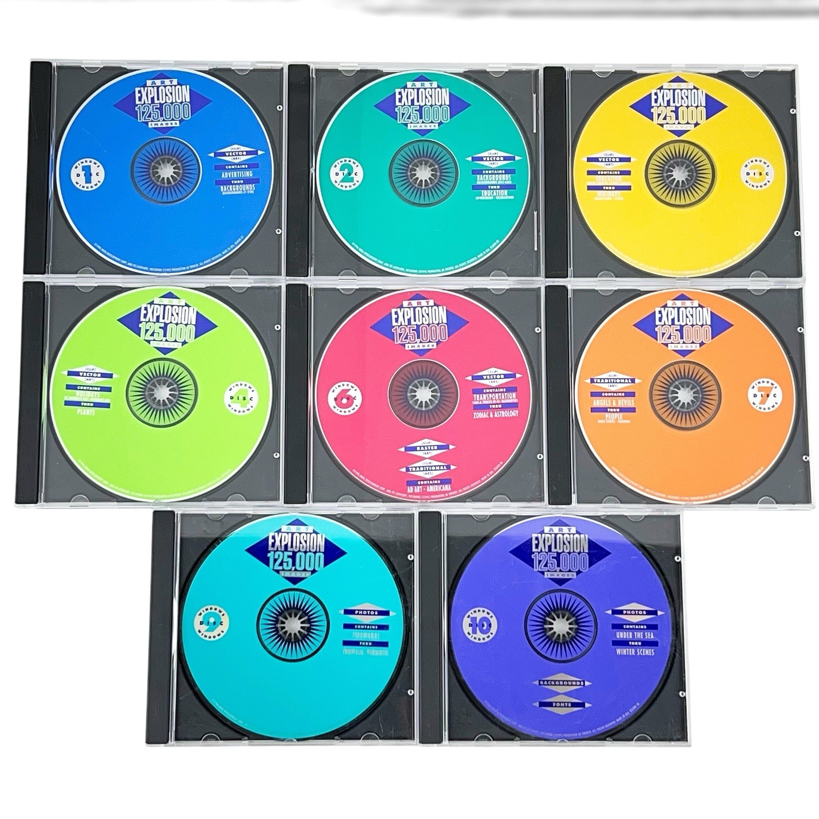 VTG 1996 Nova Art Explosion 125,000 Images 8 Of 10 Discs