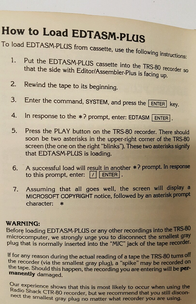 vintage Microsoft editor assemblers plus manual