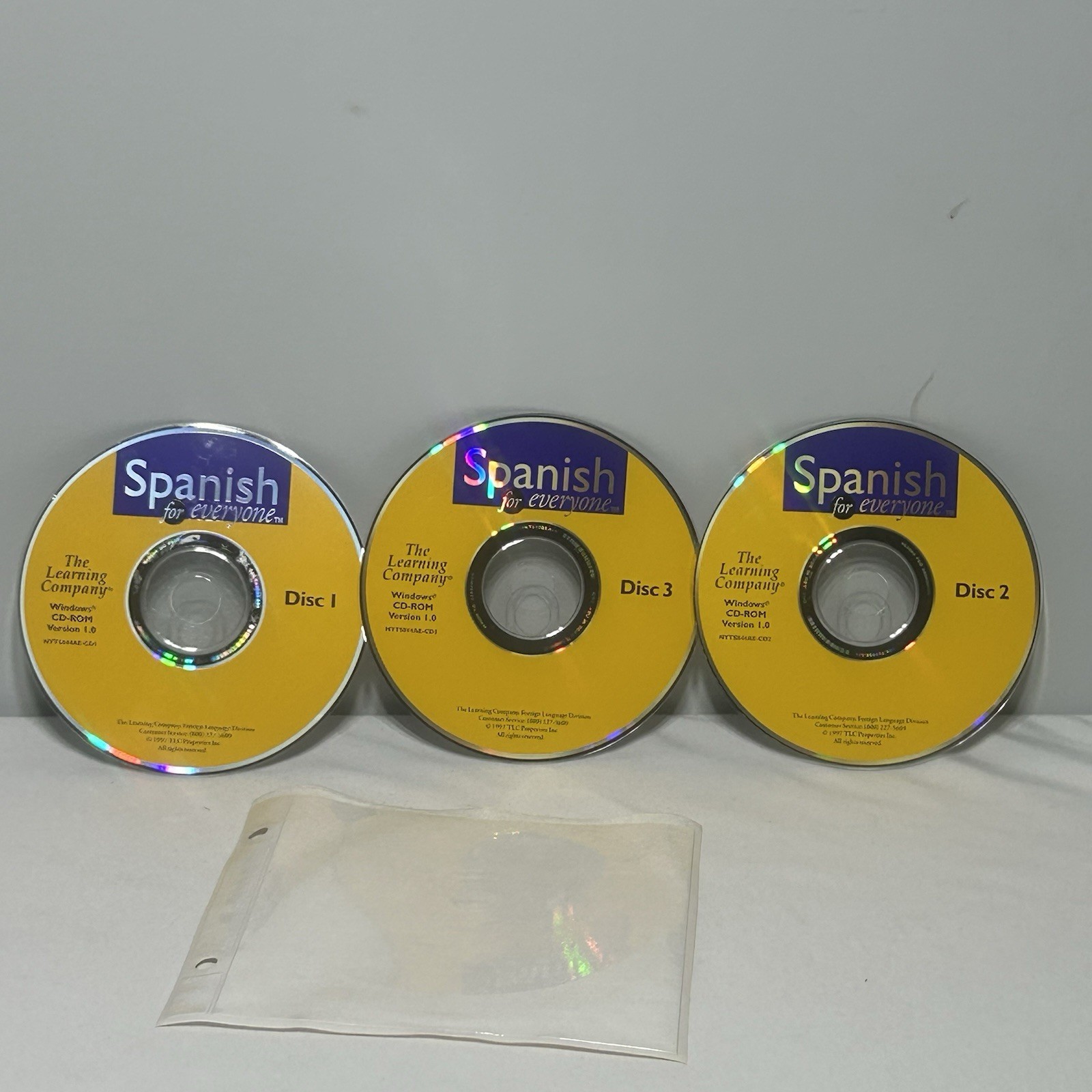 The Learning Company Spanish for Everyone 3 Disc CD-ROM 1997 DISC ONLY