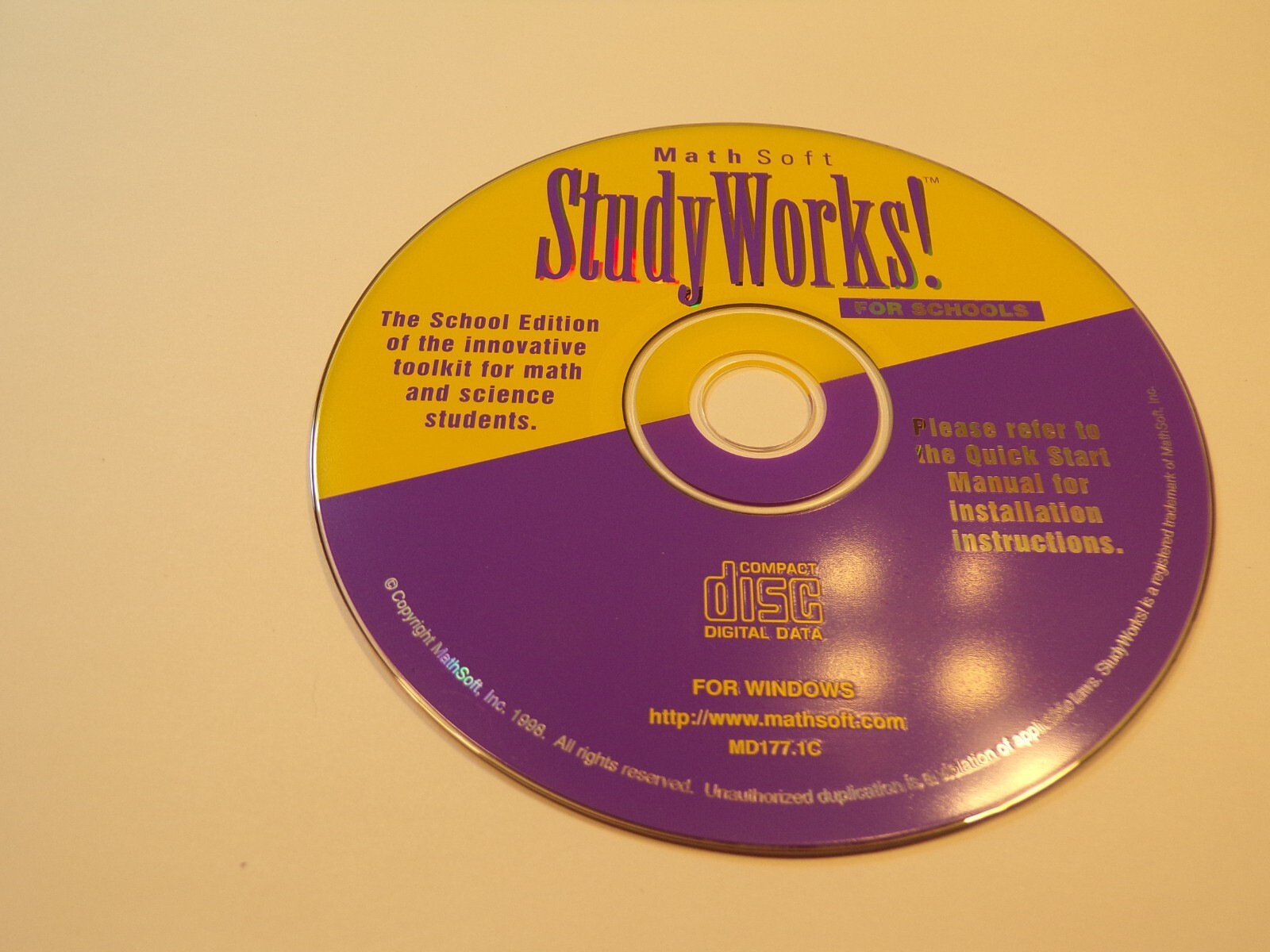 Mathsoft Study Works! Mathematics CD