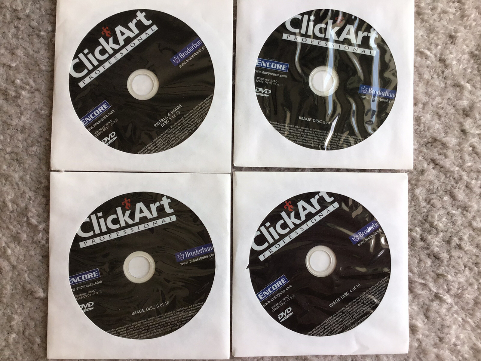 ClickArt Professional ( Rare 10 DVD Set ) No Box, Excellent Condition Encore,