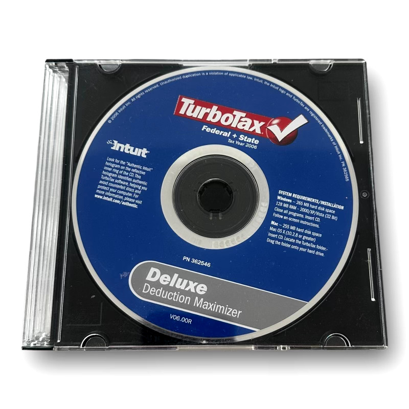 Intuit TurboTax Deluxe Deduction Maximizer 2006 Federal+State for WINDOWS & MAC