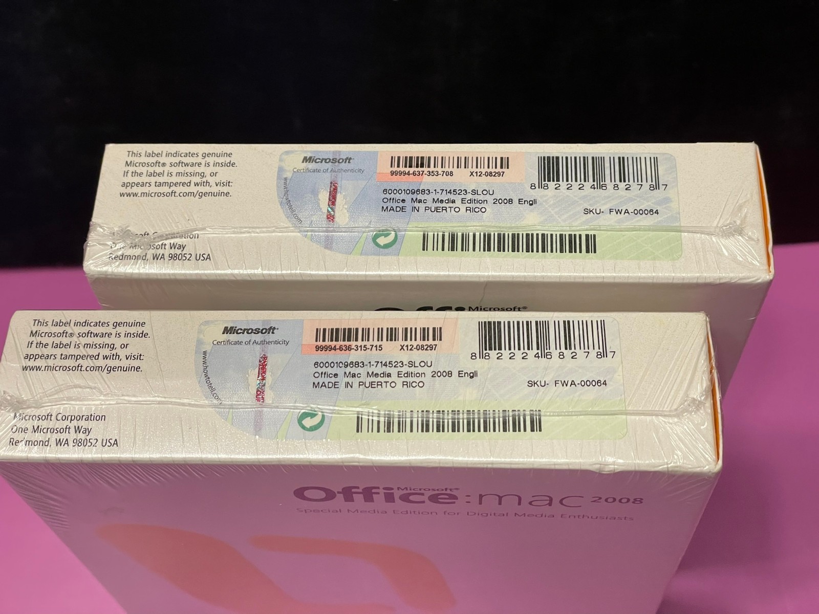 Microsoft Office Mac 2008 Special Media Edition New Sealed Promotional