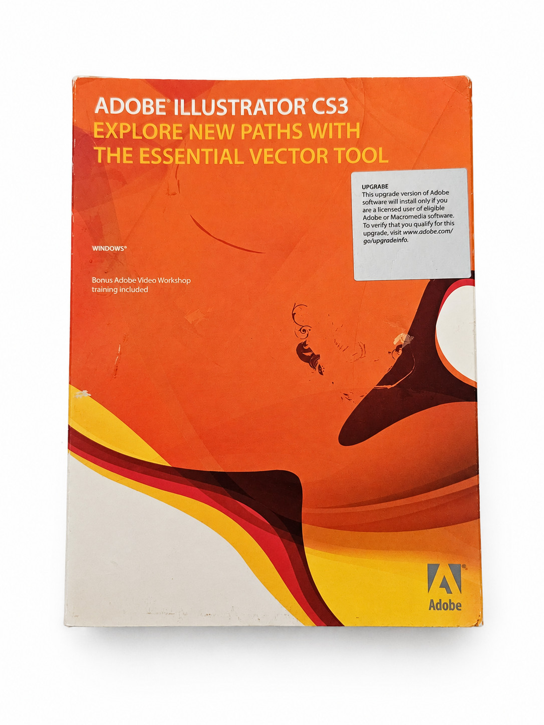 Adobe Illustrator CS3 Upgrade Windows Retail Box Complete 2 Disc Set w/ Serial