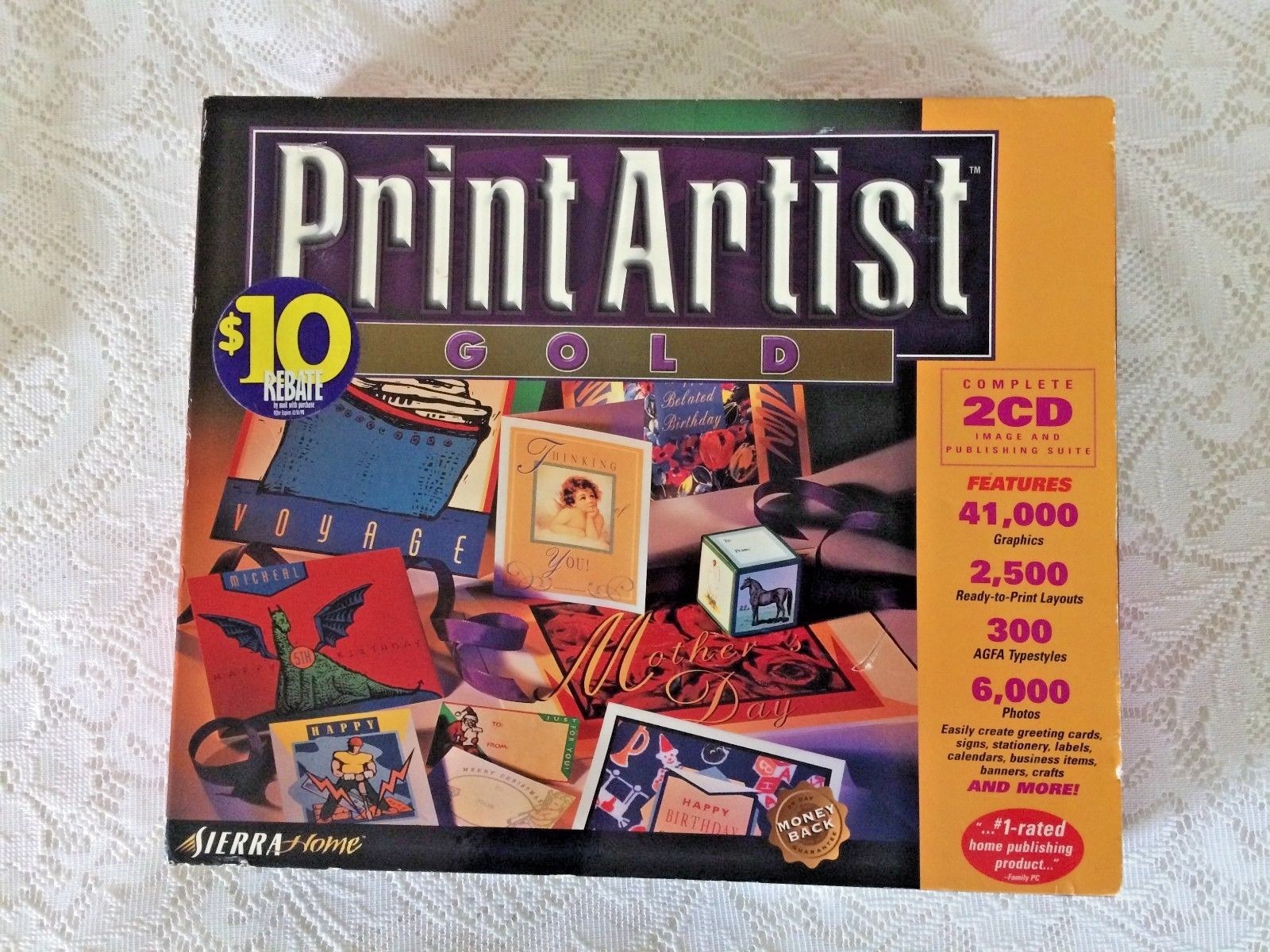 Print Artist Gold Vintage Computer Software Sierra Home Windows 95 Mac Scrapbook