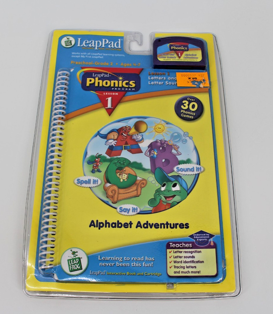 LeapPad Phonics Book 1 Alphabet Adventures Sealed Leap Frog Book & Cartridge