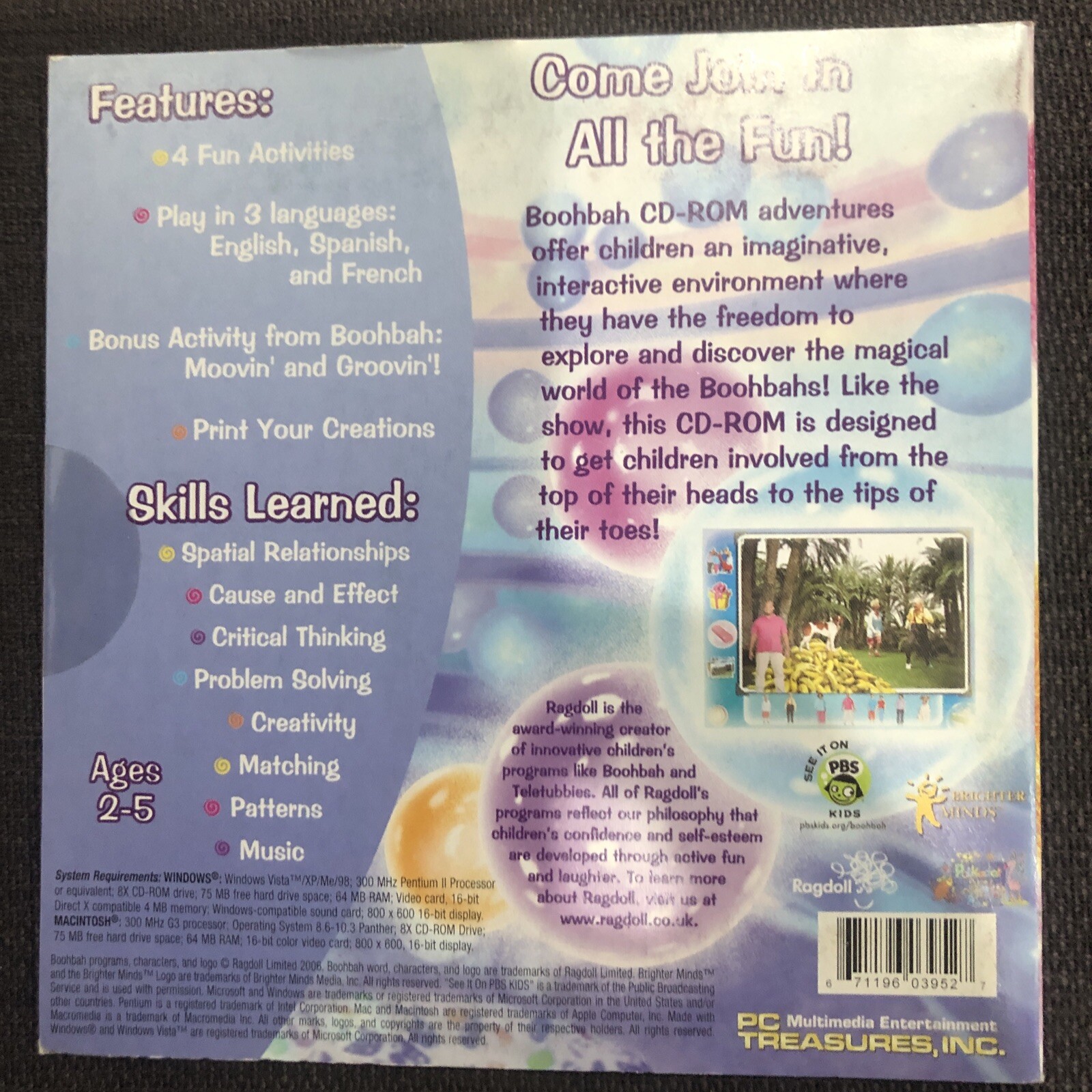 BoohBah Wiggle & Giggle (Ages 2-5) (CD, 2006) for Win/Mac -NEW PC CD in SLEEVE