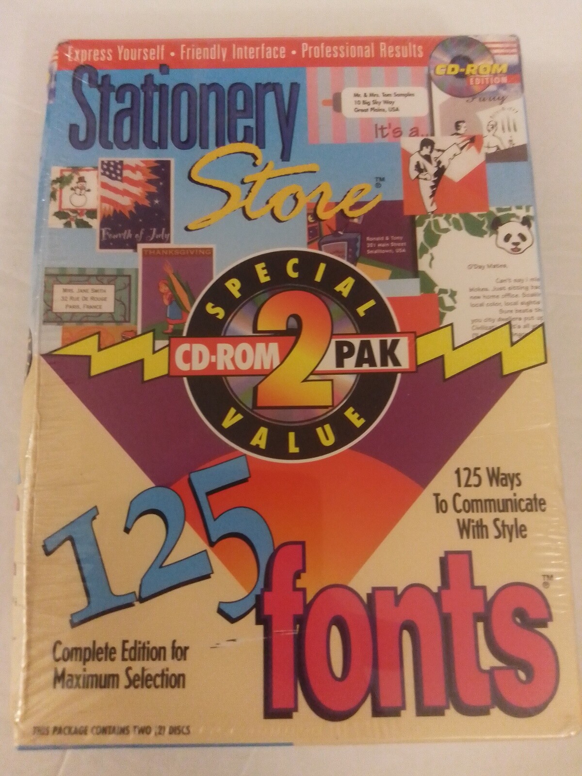 Stationery Store And 125 Fonts on CD-ROM from GT Interactive For MSDOS / Win 3.1