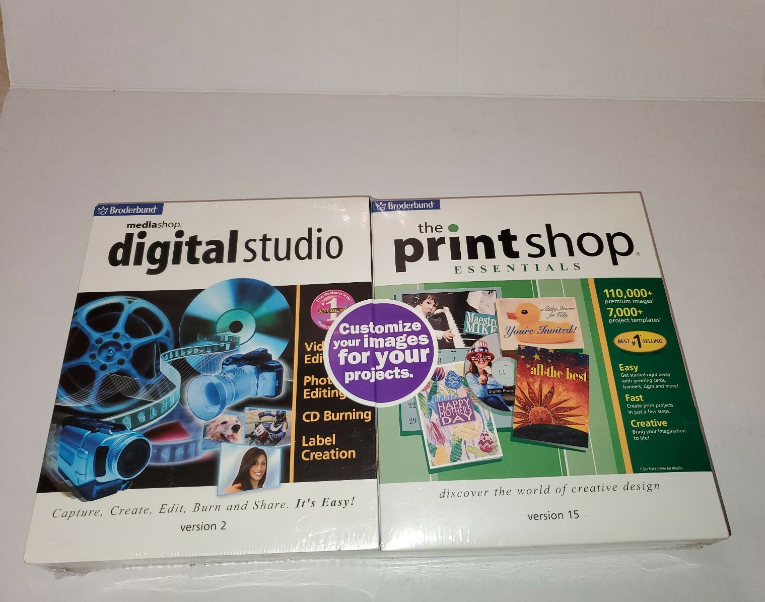 Broderbund 2-pack,Media Shop Digital Studio Version 2,the Print Shop…