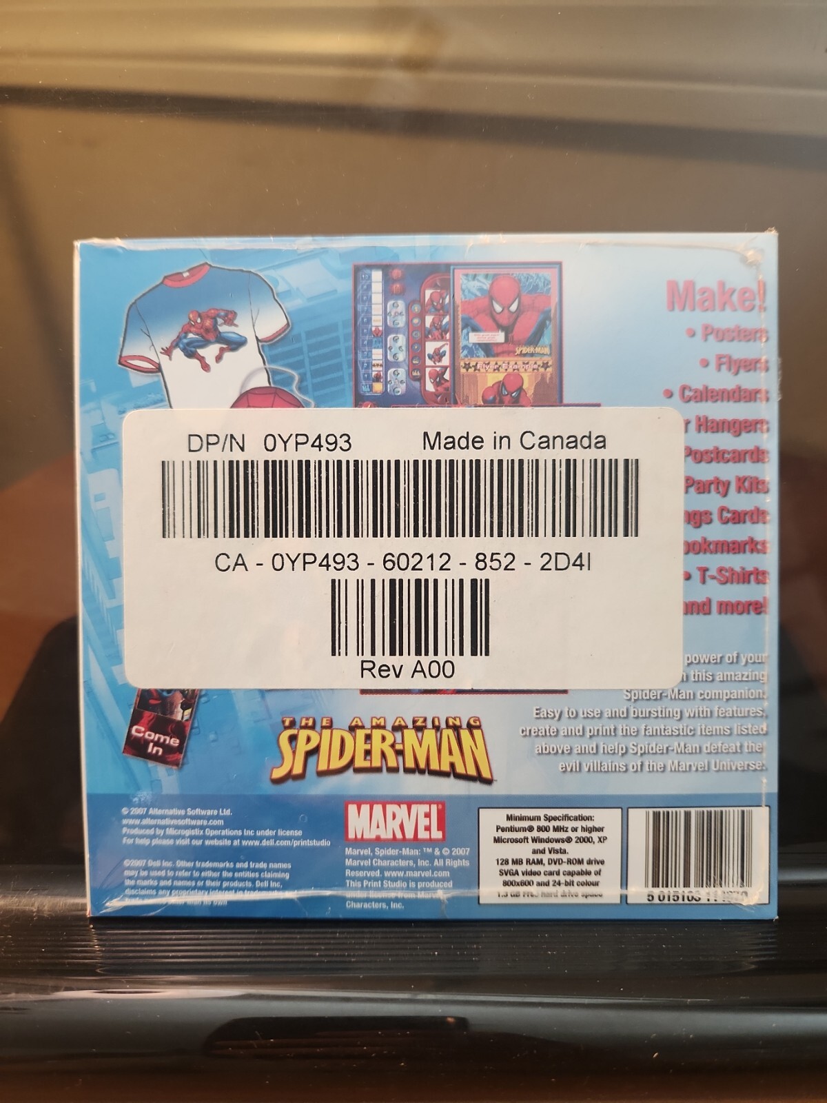 Amazing Spider-Man Print Studio 2007 Sealed Dell PC DVD ROM