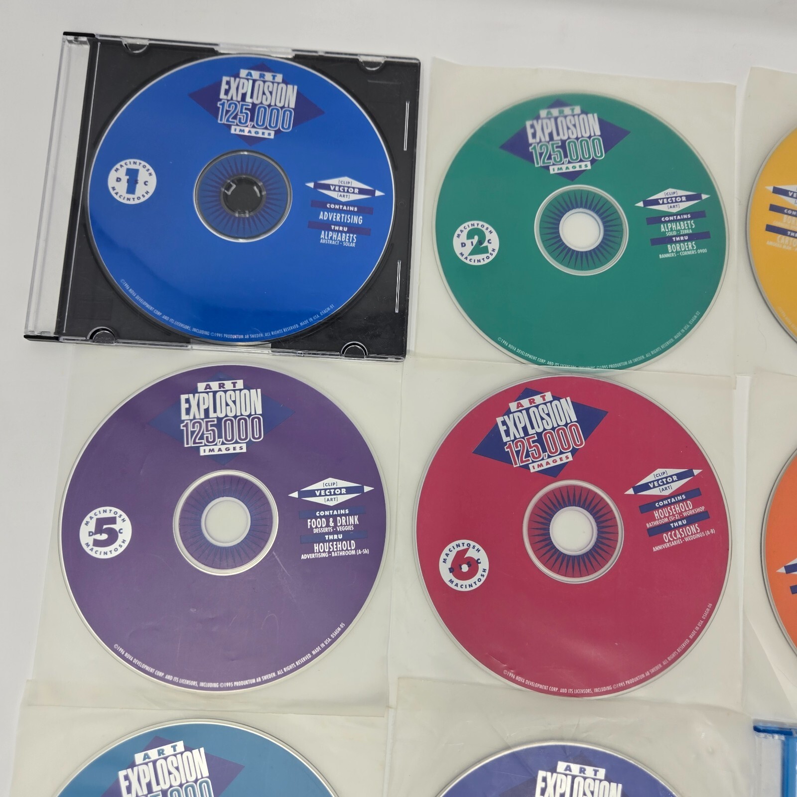 Vintage Macintosh Art Explosion 750,000 Design Software 13 CD-ROM Set 1996 Unuse