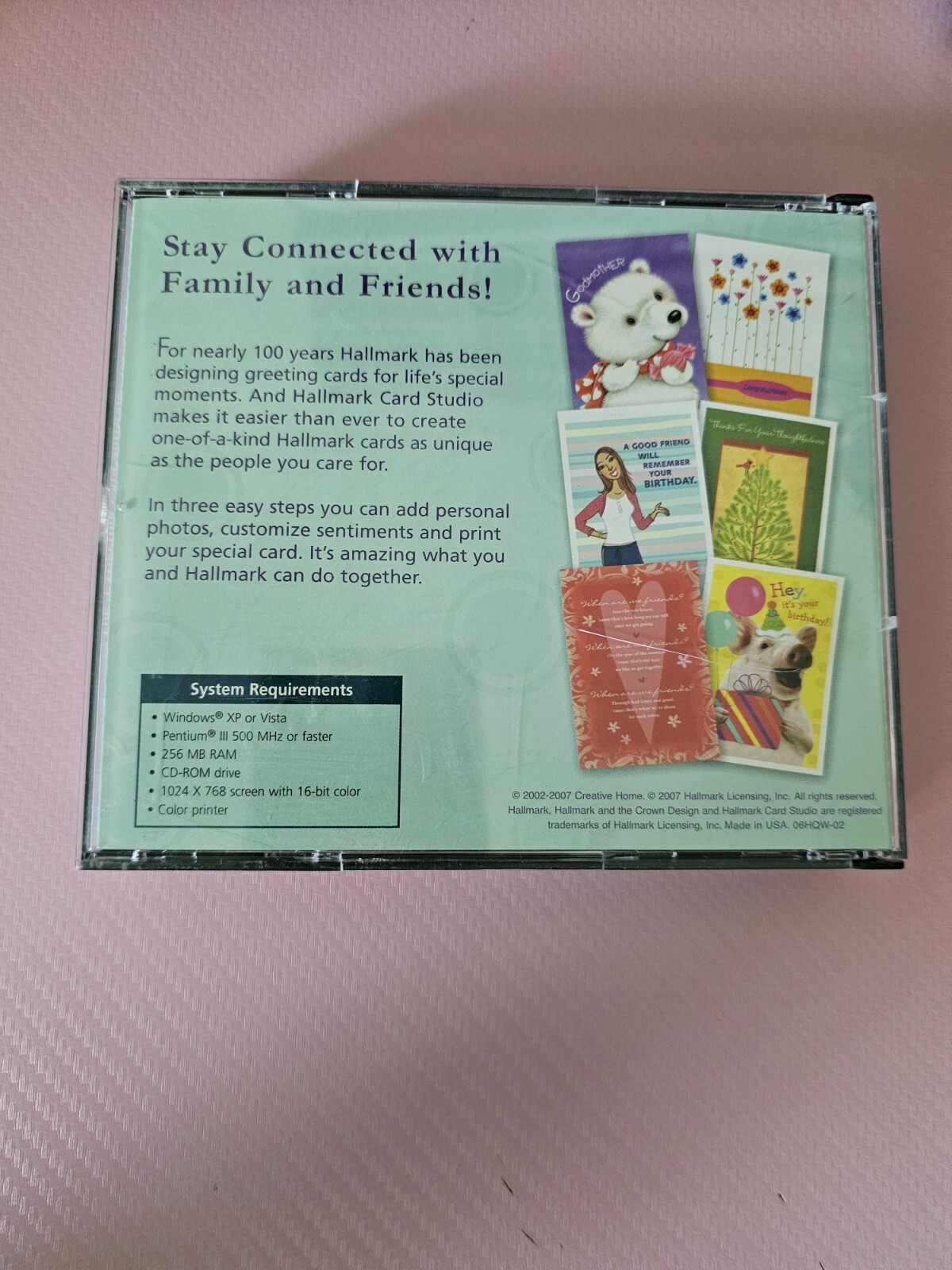 Hallmark Card Studio 2008 CD for PC Windows with Clipart & Projects-Used