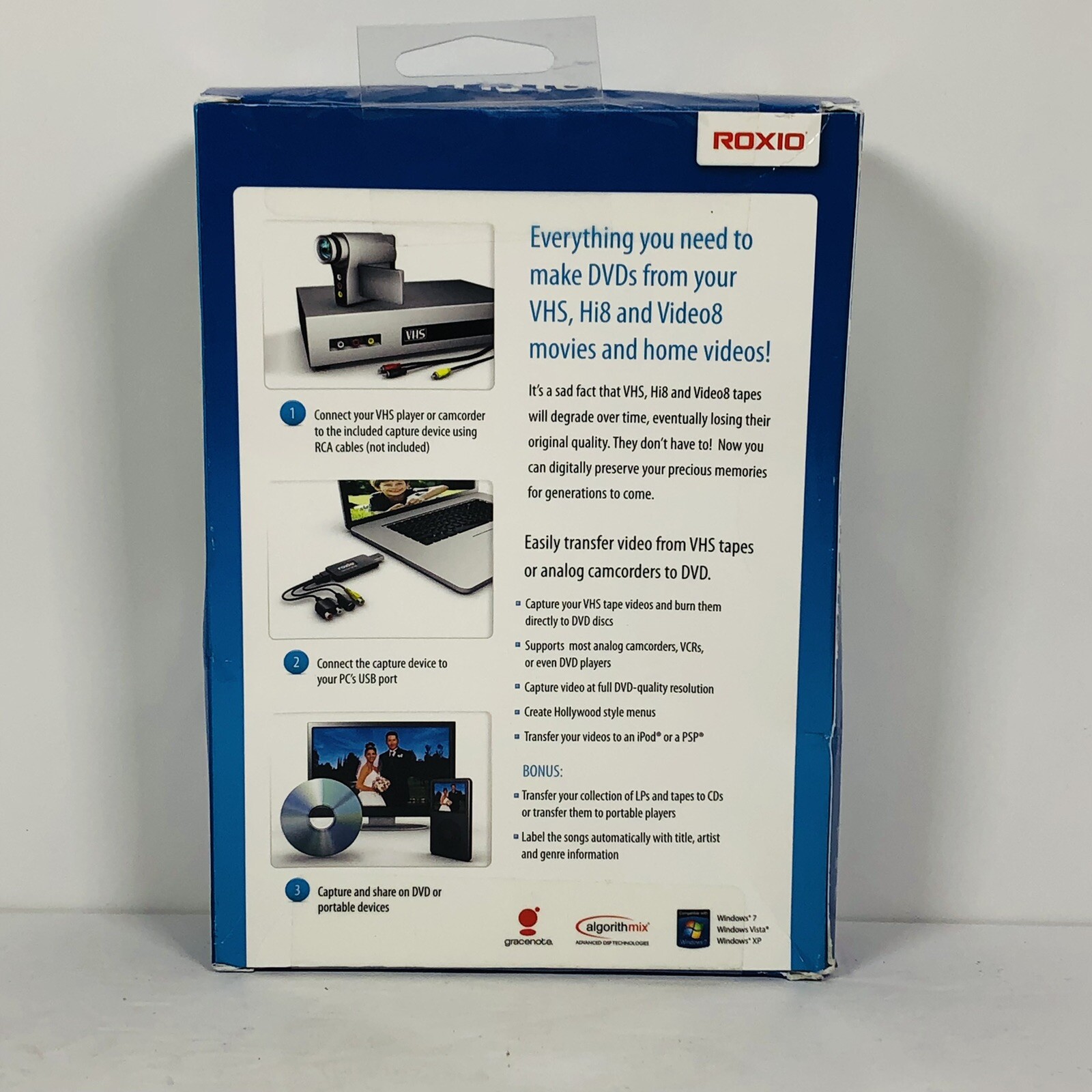 Roxio Easy VHS to DVD for Windows Create DVD Movies from VHS, Hi8 & V8 SEALED