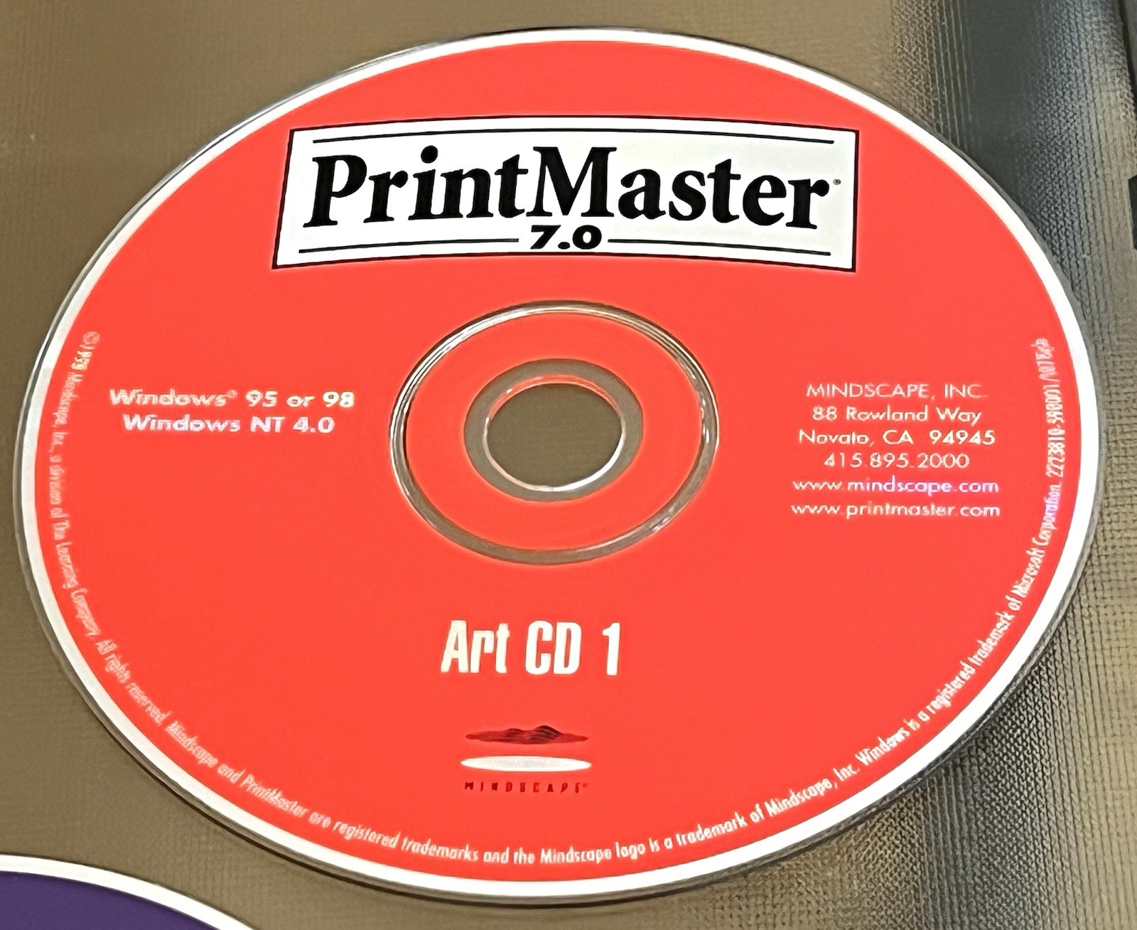 Print Master Deluxe Windows 95/98 – Lot 5 – Install / Program CD Art 1-2-3 Vtg