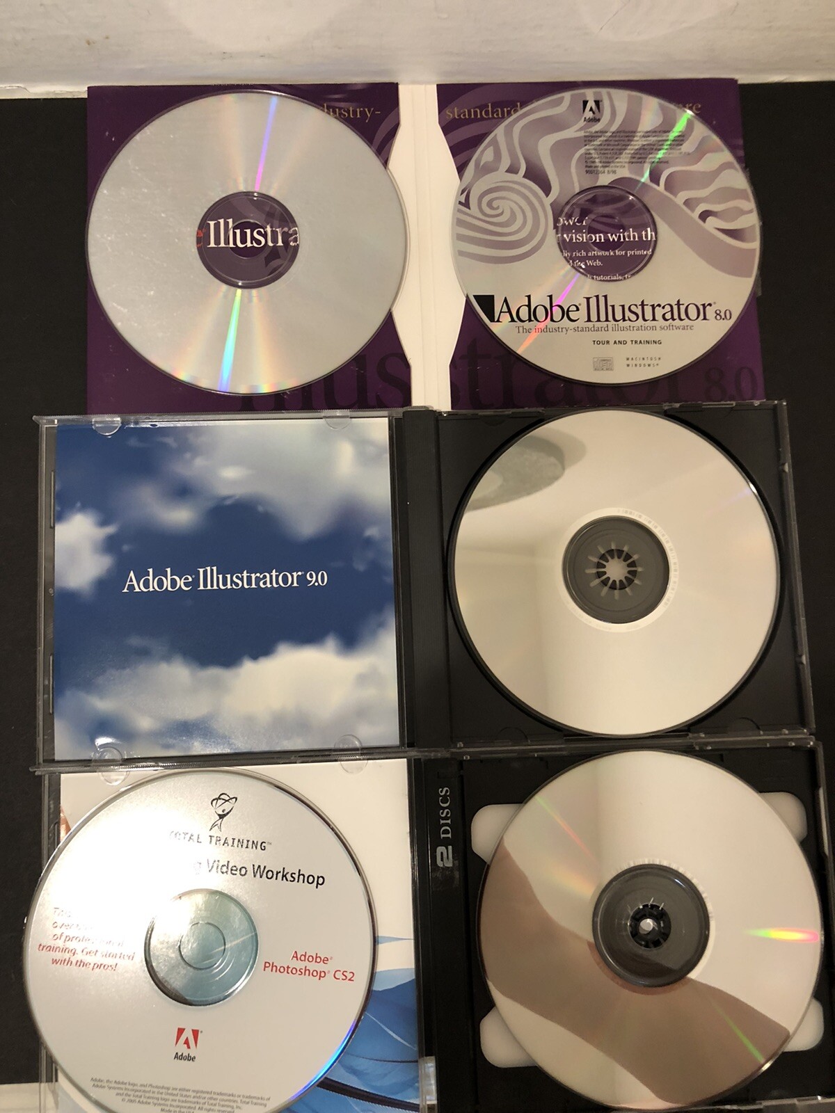 Adobe Photoshop Illustrator Bundle Lot 4.0 5.0 7.0 8.0 9.0 Software CS2 NO KEYS