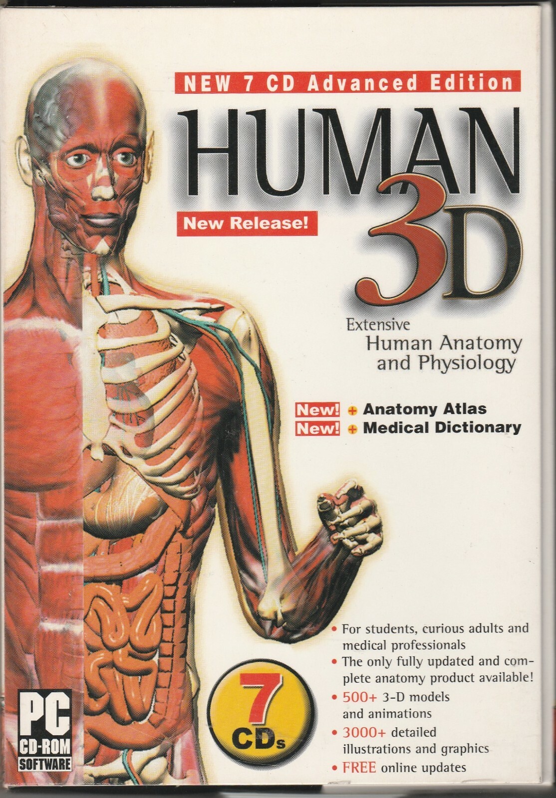 Human 3D CD-ROM by Mega Systems for Windows 98 / 2000 / NT / XP