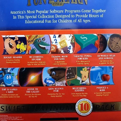 2001 Fun 2 Learn Kids Pack 10 Complete Software Programs by COSMI Windows