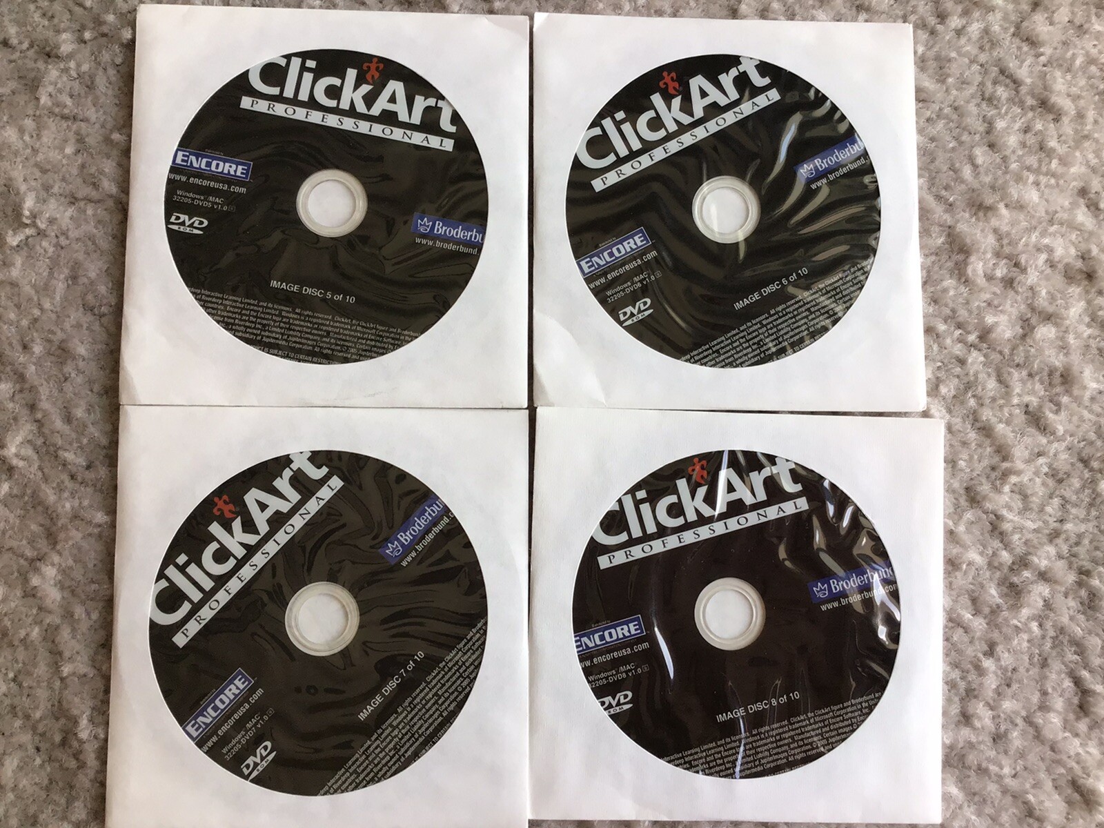 ClickArt Professional ( Rare 10 DVD Set ) No Box, Excellent Condition Encore,