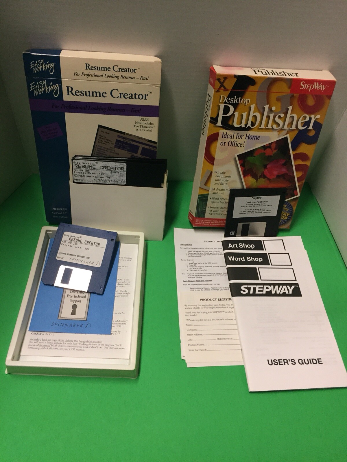 Vintage Lot Of 2 Pc Software Desktop Publisher Stepway Working Resume Creator