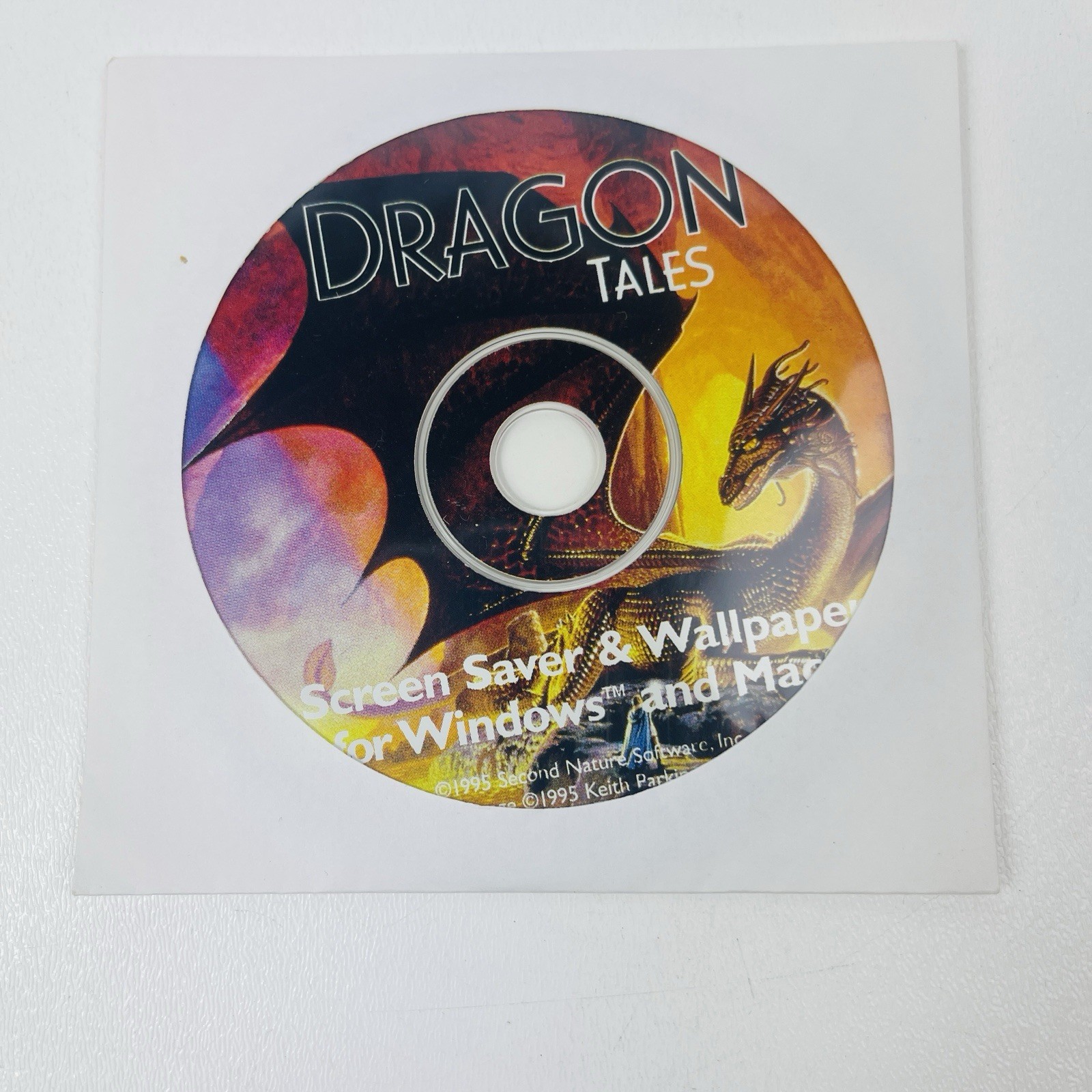 Vintage Dragon Tales Disk Keith Parkinson Screen Saver Wallpaper for PC Mac