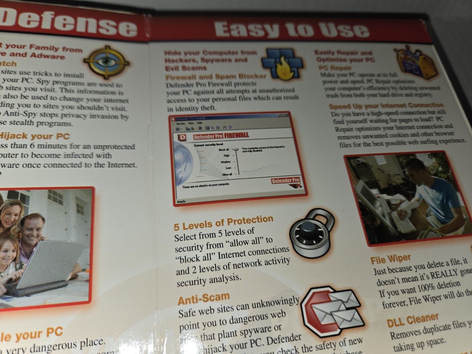 Defender Pro 2007 5-in-1 PC Software For Windows Anti-virus Spy Firewall Repair
