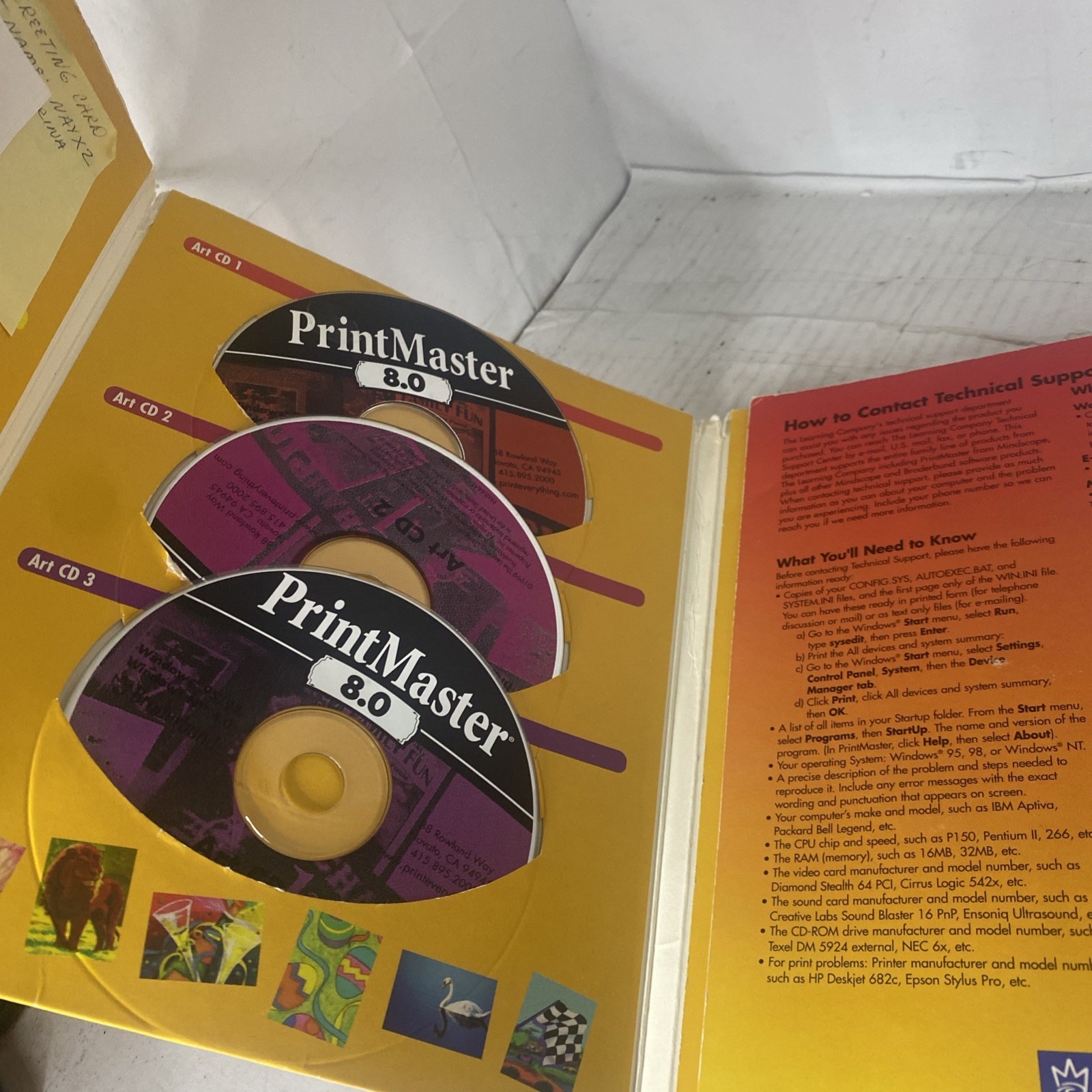 Print master platinum 8.0 11 CD’s Install Program & Art CDs From Broderbund