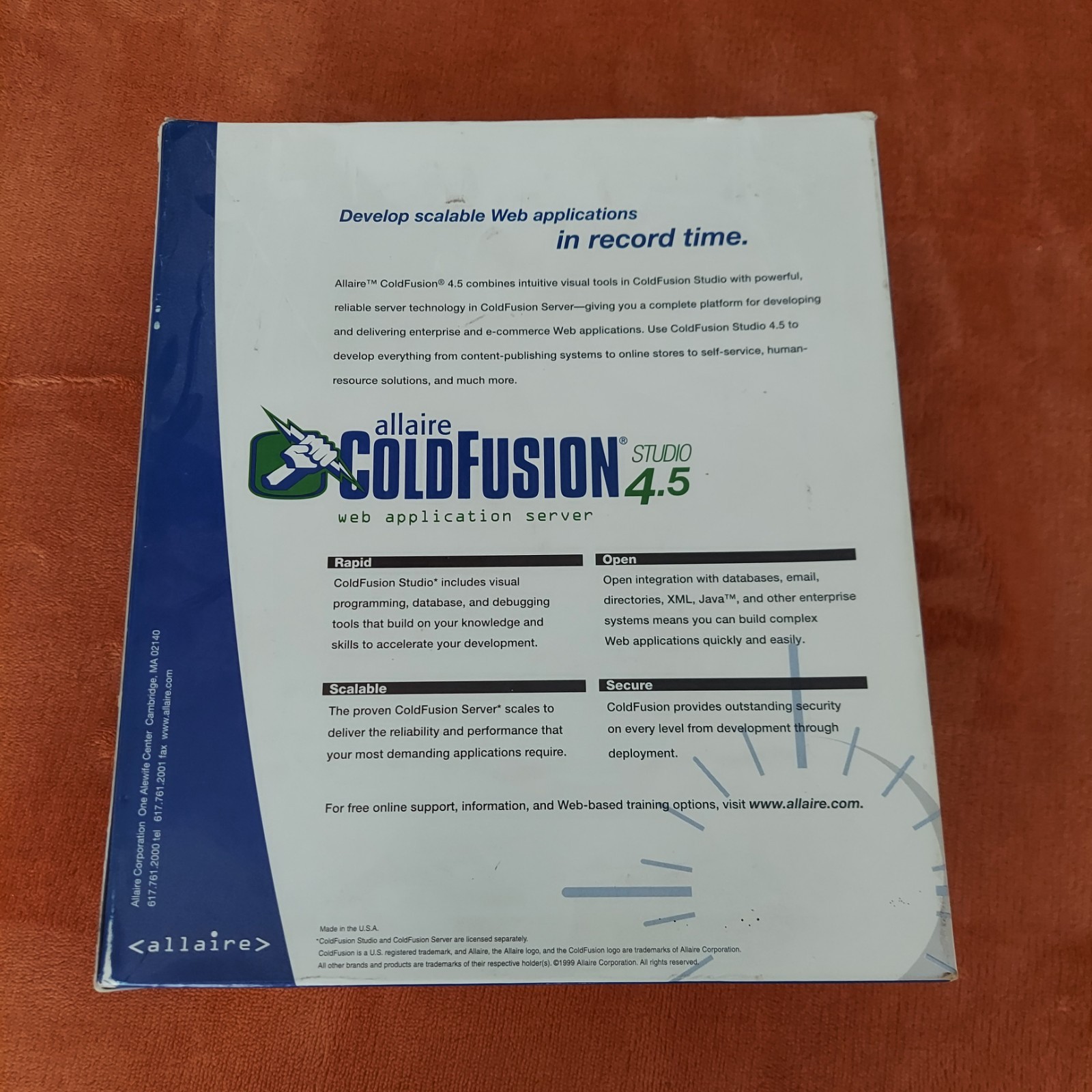 Allaire COLDFUSION STUDIO 4.5 Web Application Studio. Open Box