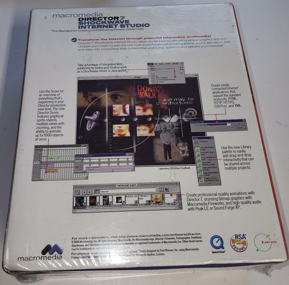 Macromedia Director 7 Shockwave Internet Studio Software Education Ver. Sealed