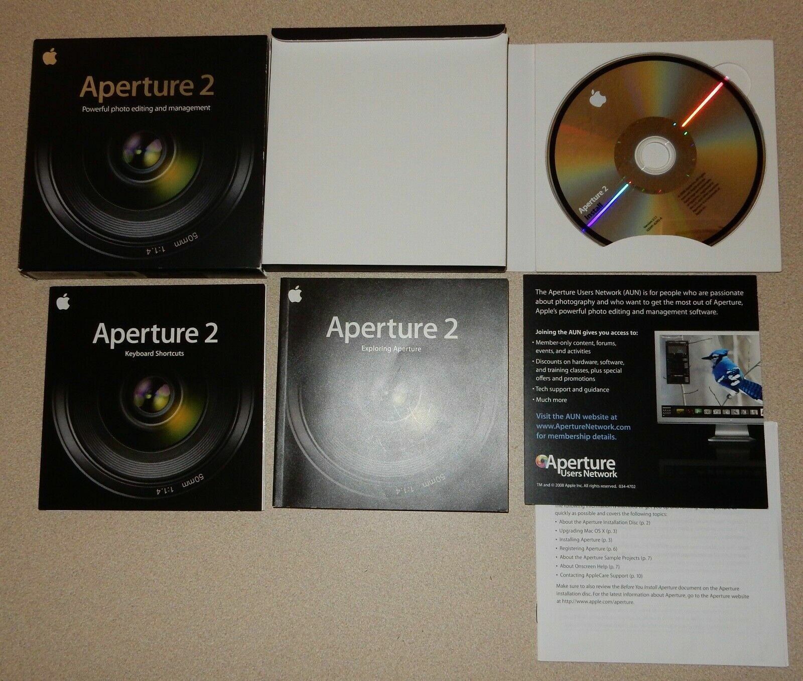 Apple Aperture 2 for Mac Photo Editing Retro Software with Box and Manuals