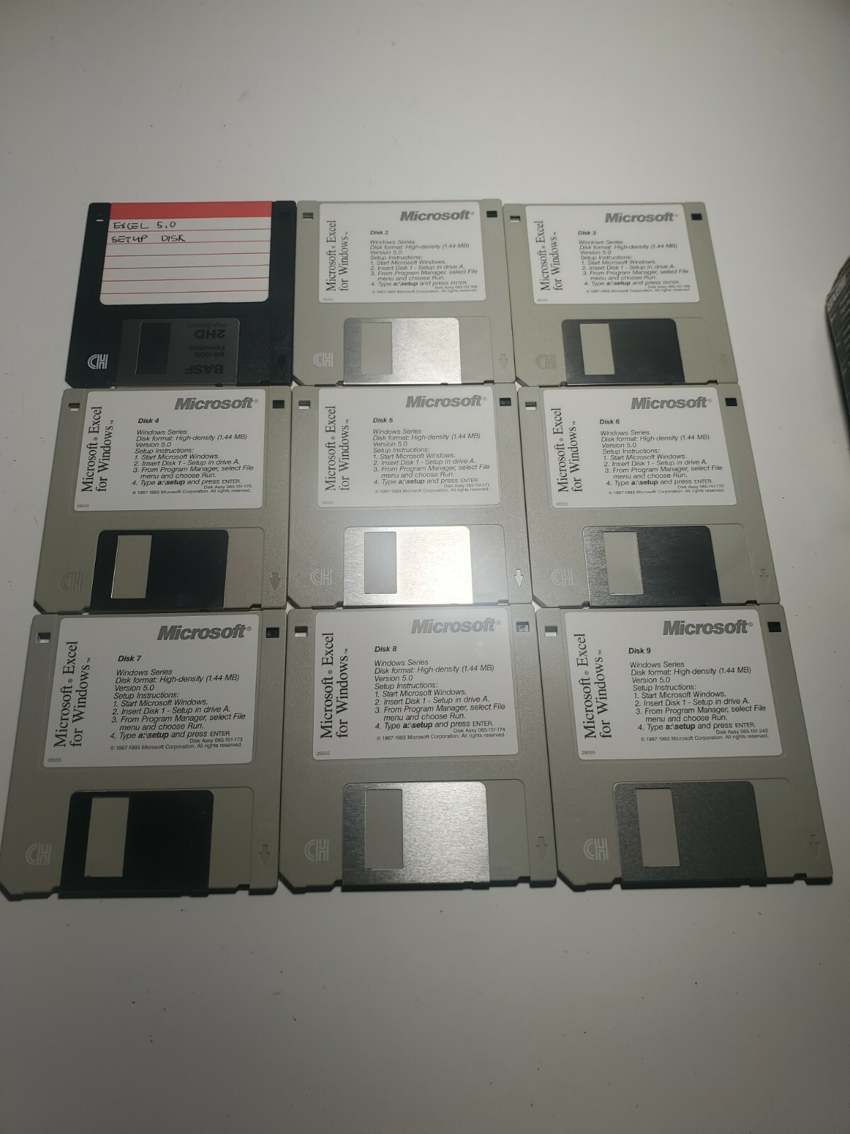 9 pk Vintage 3.5″ Floppy Disks Microsoft Excel for Windows Version 5.0 Used.