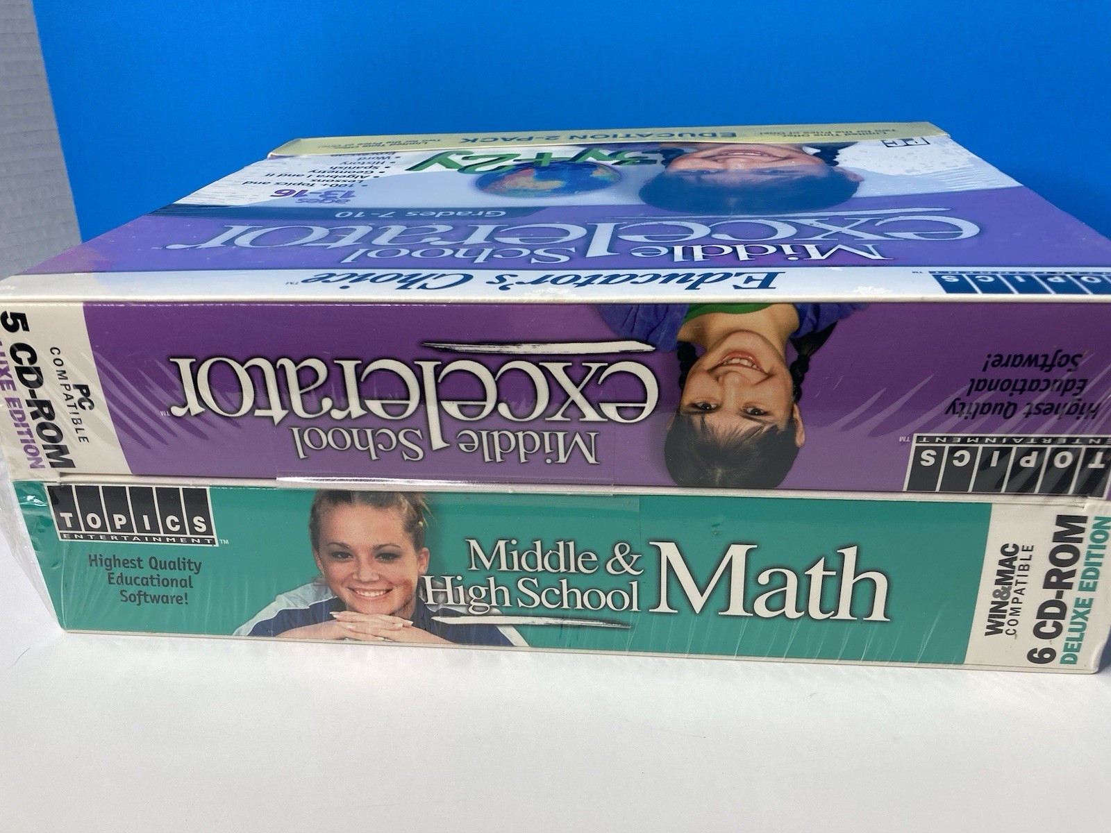 Vintage Educator’s Choice Middle High School Math and Excelerator PC CD ROM NOS