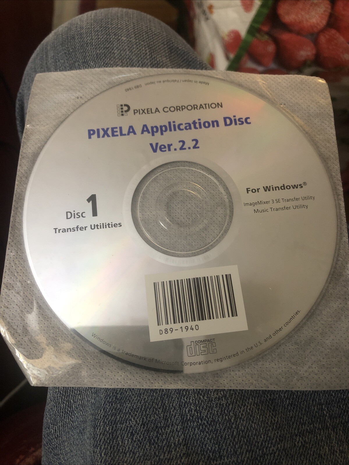 Pixela Application Disc Ver. 2.2 – Disc 1 Transfer Utilities Window Imagemixer 3
