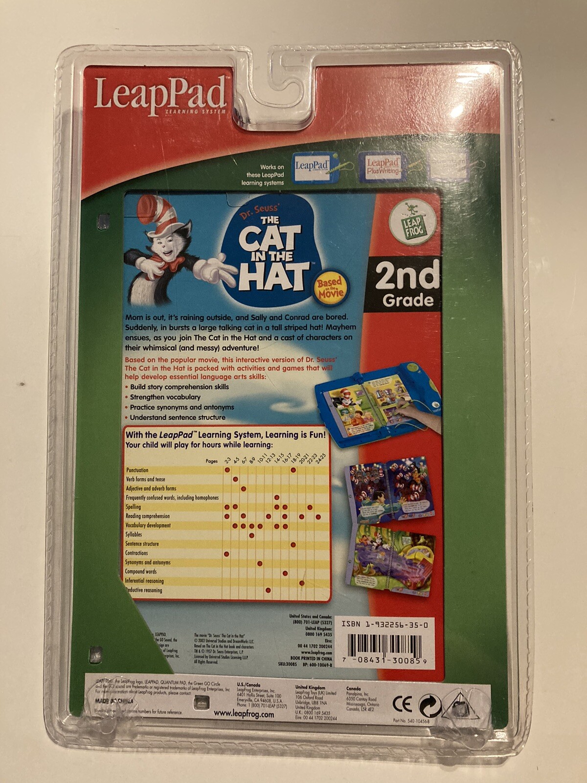 Leap Frog Dr Seuss The Cat in the Hat 2nd Grade Reading Book – Sealed