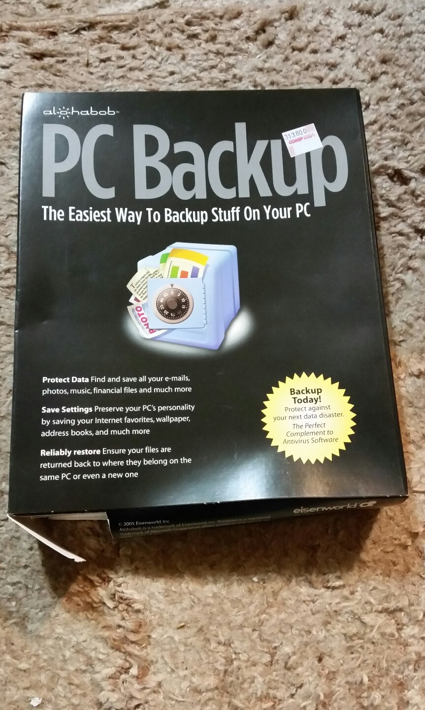 Eisenworld Alohabob PC Backup;The Easiest Way To Backup Stuff On Your PC