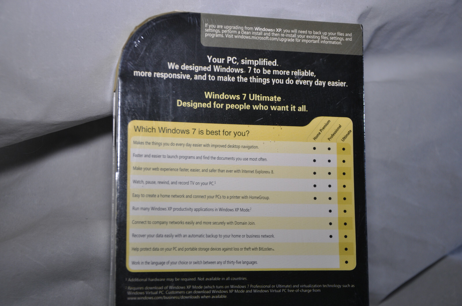 Microsoft Windows 7 Ultimate SKU-GLC-00181 Full Retail Sealed Box 32&64-bit DVD