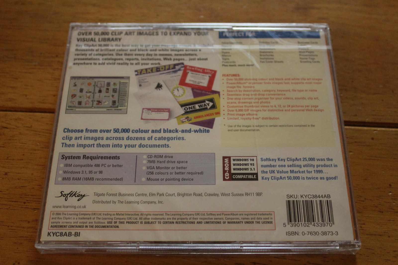 SoftKey Key ClipArt 50,000 CD-ROM For Windows 3.1 95 98 PC Software NEW Sealed