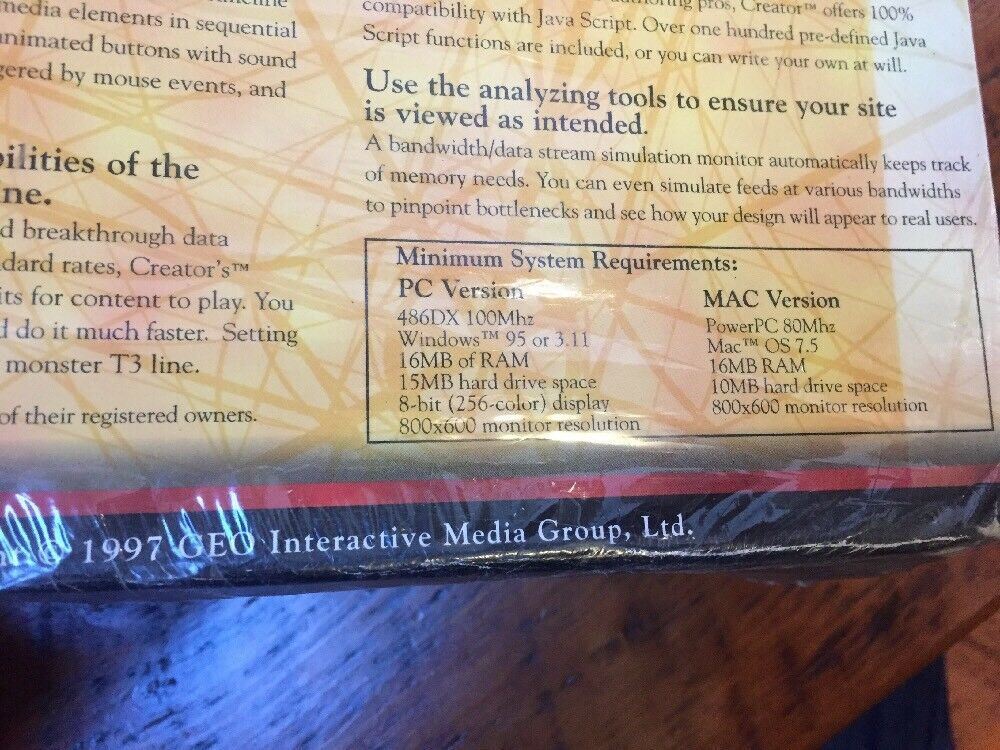 Emblaze Creator v2.5 GEO Windows PC Mac Software Disc Original Package Sealed 97