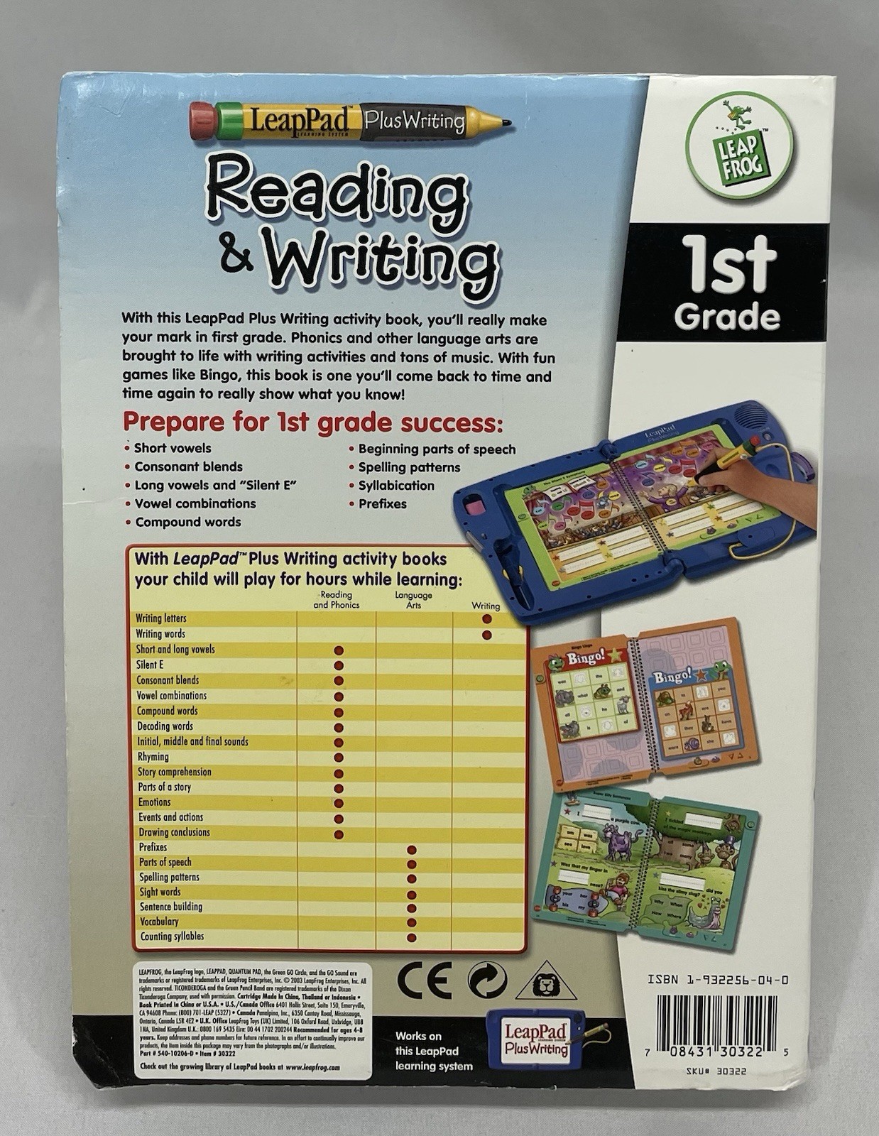 LeapFrog LeapPad, READING & WRITING, BOOK AND CARTRIDGE! BRAND NEW SEALED!