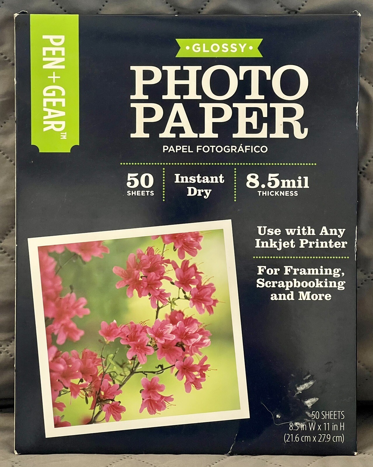 PEN+GEAR 8.5 X 11 Inch INSTANT DRY GLOSSY PHOTO PAPER 50 SHEETS FREE SHIP l00k