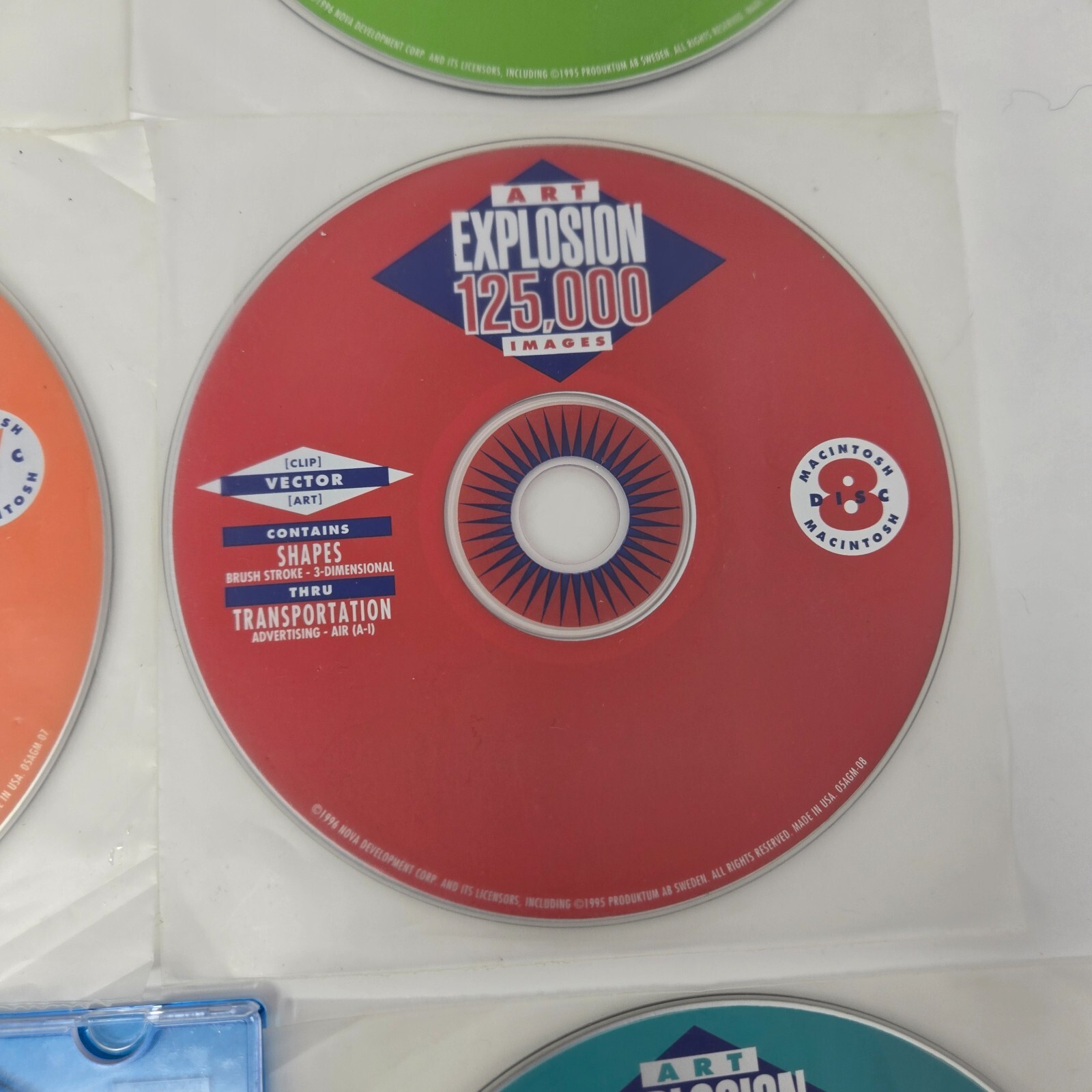 Vintage Macintosh Art Explosion 750,000 Design Software 13 CD-ROM Set 1996 Unuse