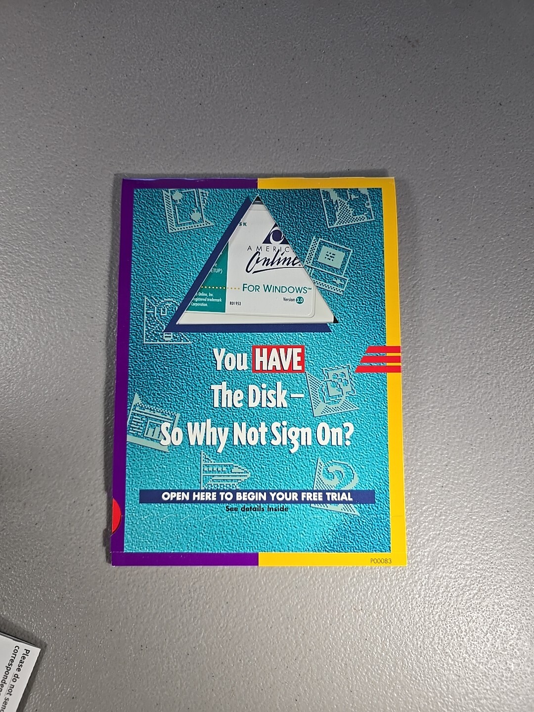 America Online AOL 1996 Version 3.0 For Windows 3.5″ Floppy Disk 
