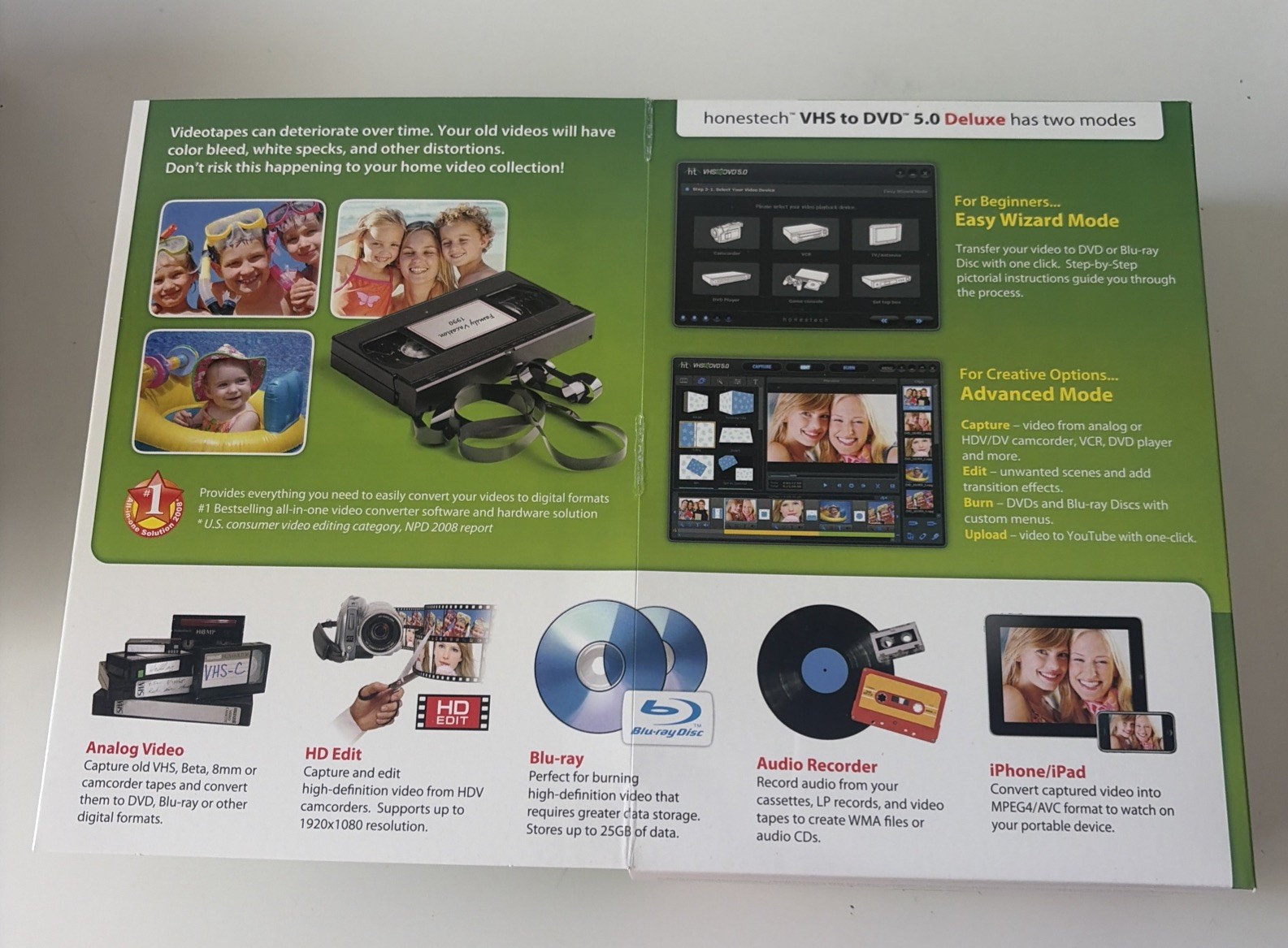 Honestech Convert VHS Tape To DVD 5.0 Blu-Ray HD Deluxe Video Conversion.