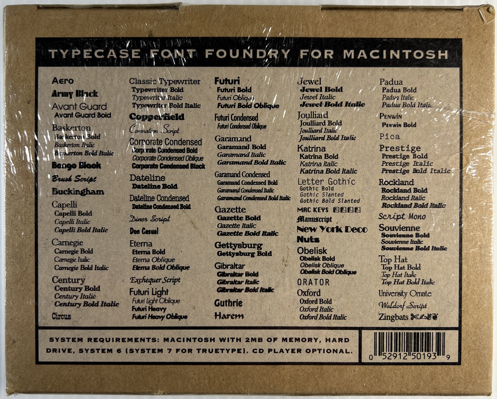 Typecase Font Foundry for Macintosh 130 Truetype & Postscript fonts install
