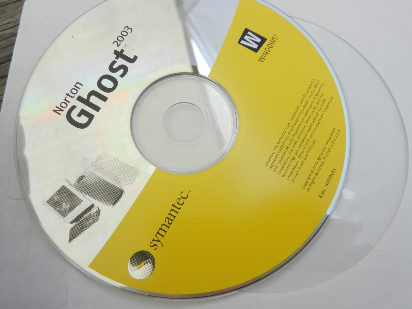 Symantec Norton Ghost 2003 for Windows PC Software Utility Imaging CD-ROM Disc